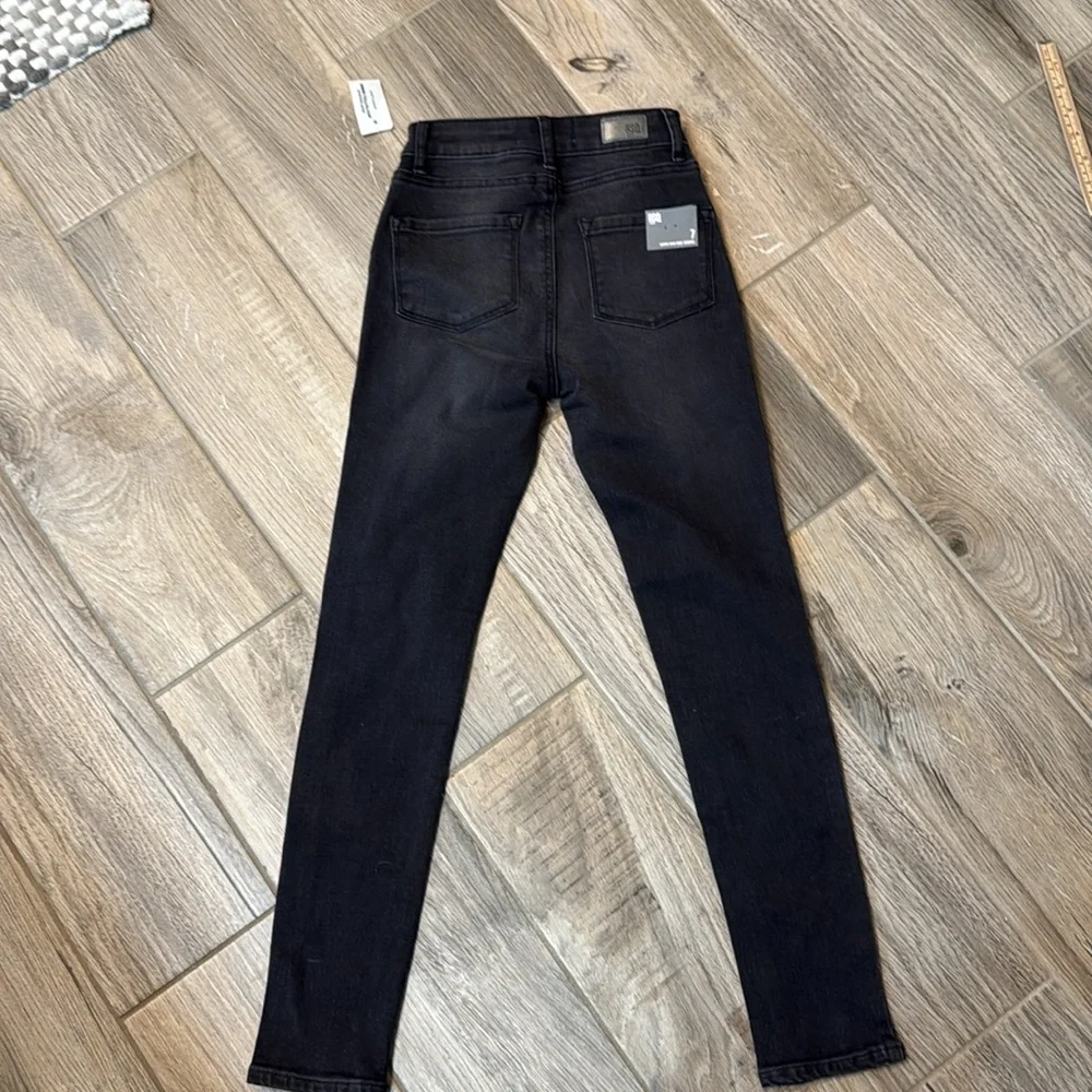 RSQ Girls Super High Rise Jeggings Black Distressed Size‎ 8 NWT